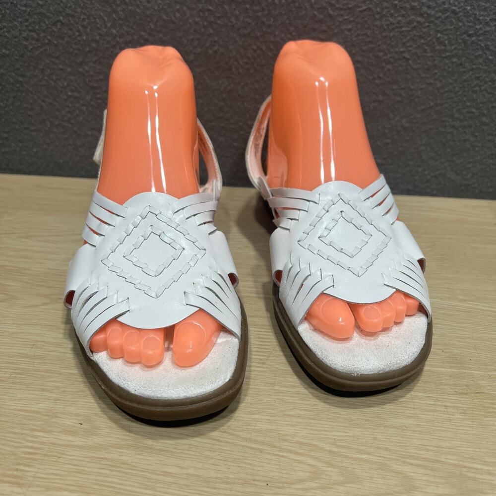 Dr Scholl’s Leather Slingback Woven Sandals Comfort Slip On Women Size 8.5M - Picture 4 of 11